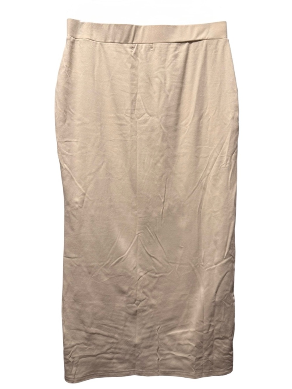 Cream Stretch Knit Long Column Skirt XL Modest Minimalist - Picture 2 of 4